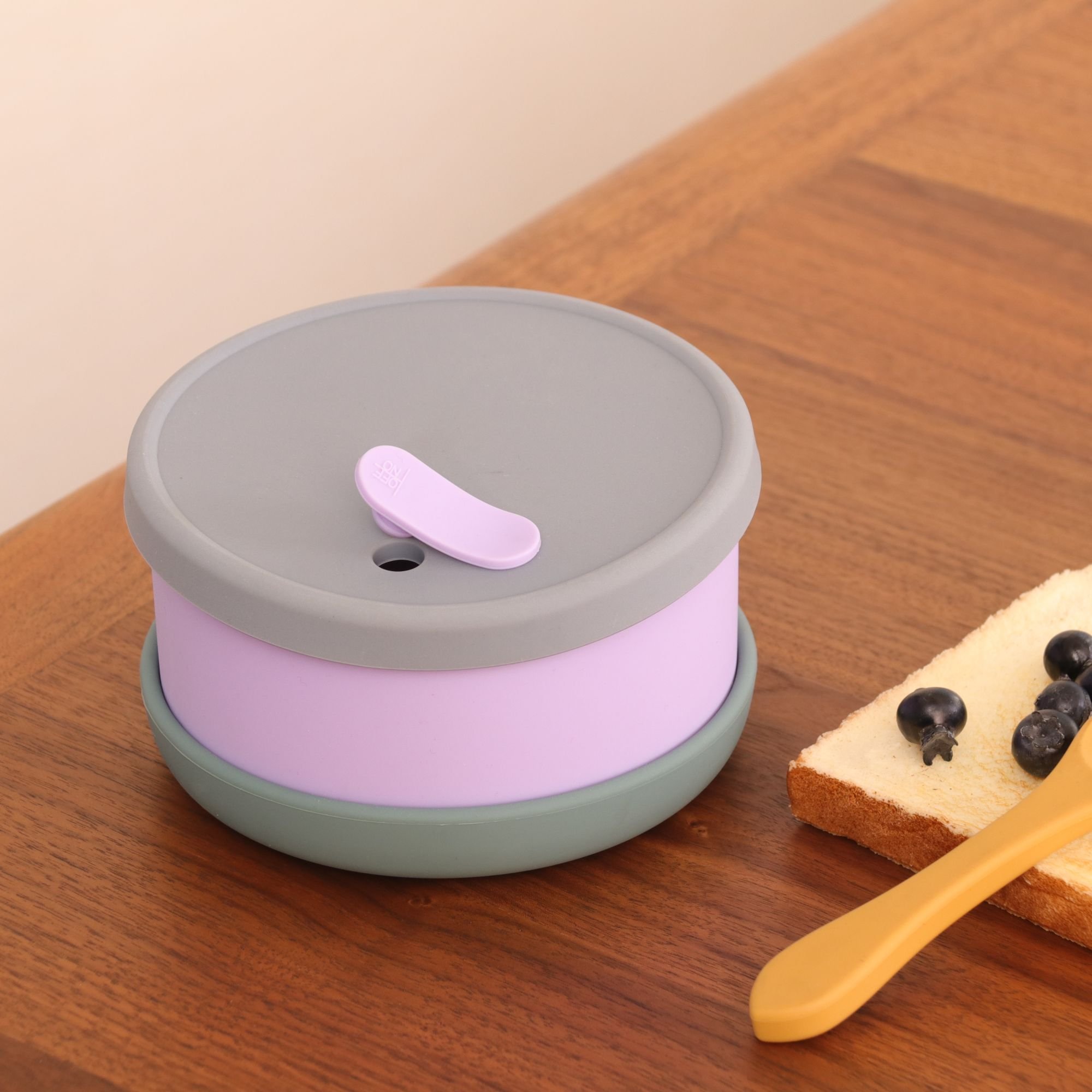 Round Shaped Leakproof Custom Eco Silicone Bento Lunch Box for Kids and Adult microwave use