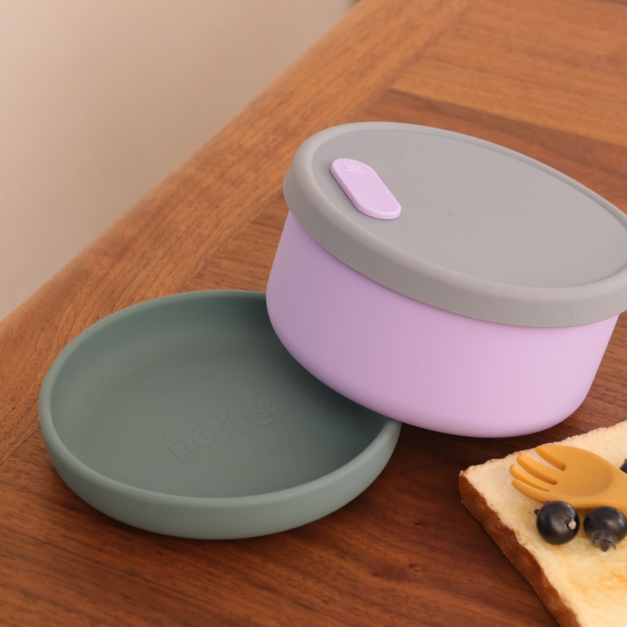 Round Shaped Leakproof Custom Eco Silicone Bento Lunch Box for Kids and Adult microwave use