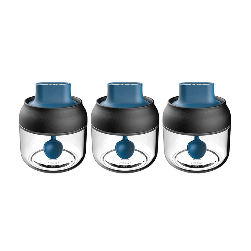 Glass Storage Jars Pepper Seasoning Bottles Oil Honey Pot Spices Can With Spoon Brush Sauce Container Salt Tank Kitchen Supplies