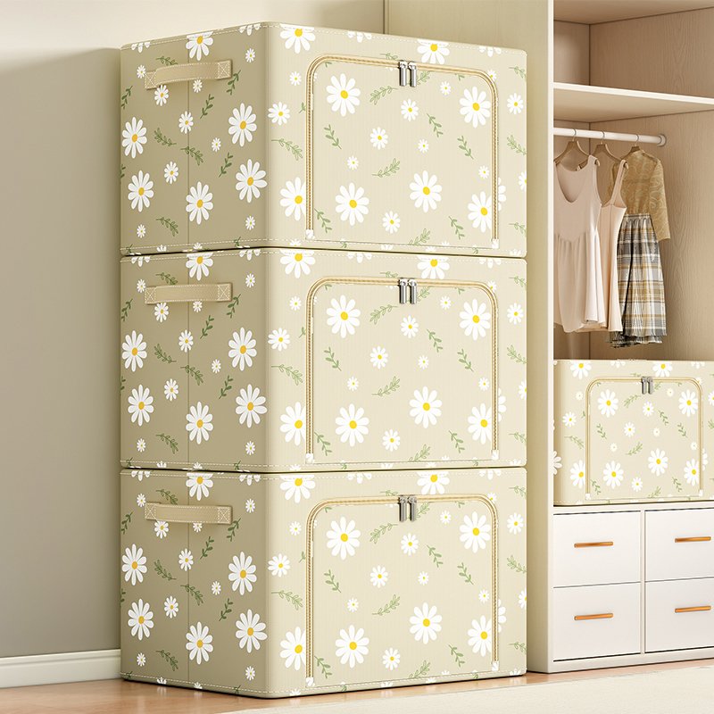 New popular Floral Bedroom Clothes Storage Boxes Dustproof Moistureproof Quilt Storage Boxes