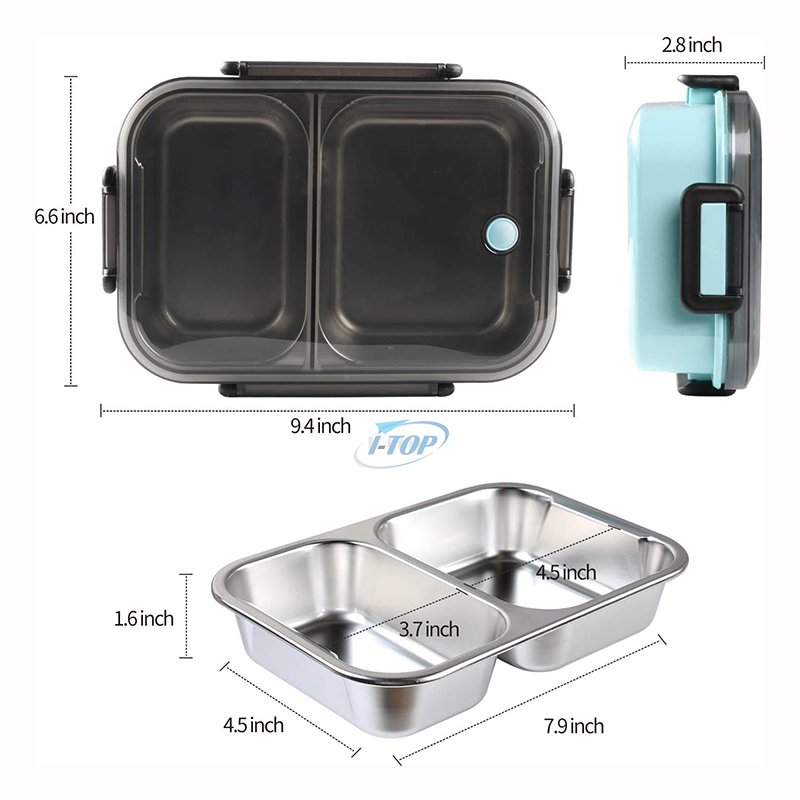 Kitchen Food Storage Stainless Steel Bento Lunch Box for Kids and Adults