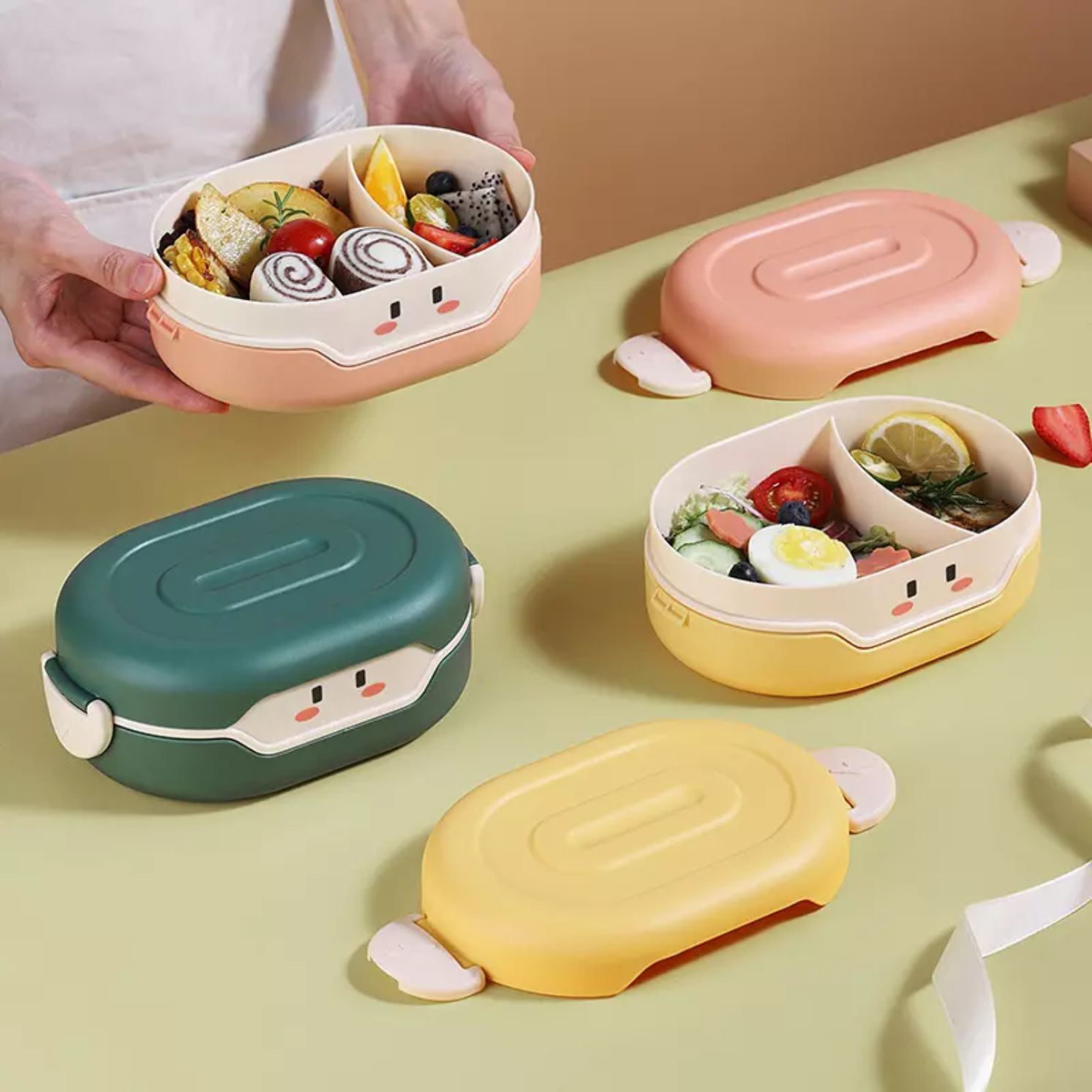 Children's Mini Cute Cartoon Food Storage School Portable Plastic Food Grade Japanese Lunch Box loncheras escolares kids