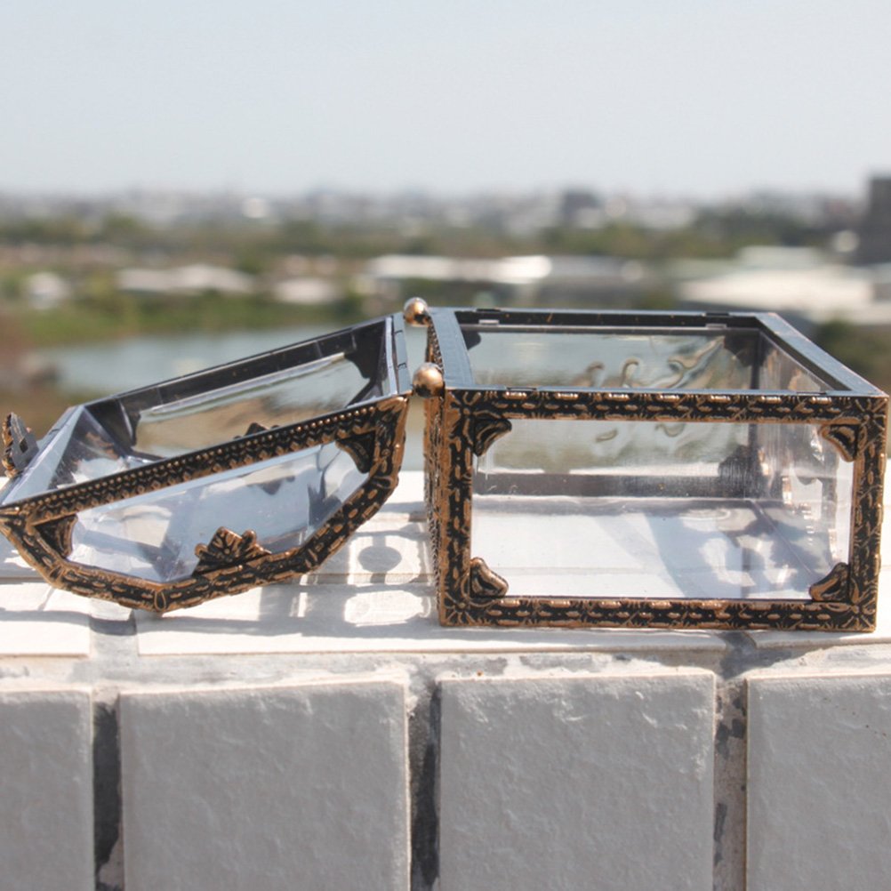 Vintage Transparent Pirate Treasure Storage Box Candy Jewelry Crystal Gem Trinket Box