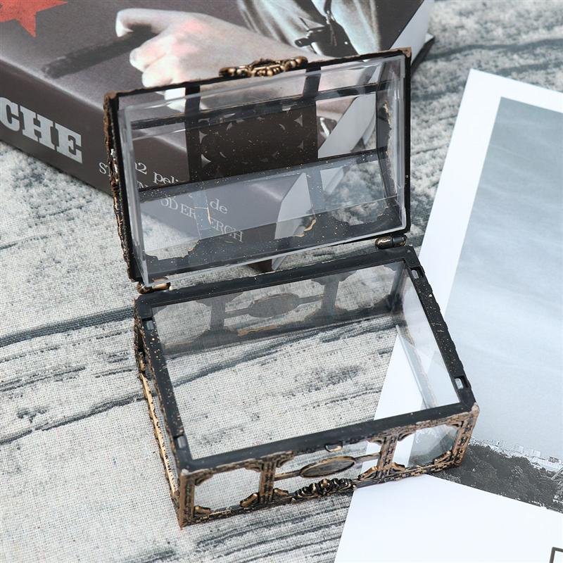 Vintage Transparent Pirate Treasure Storage Box Candy Jewelry Crystal Gem Trinket Box