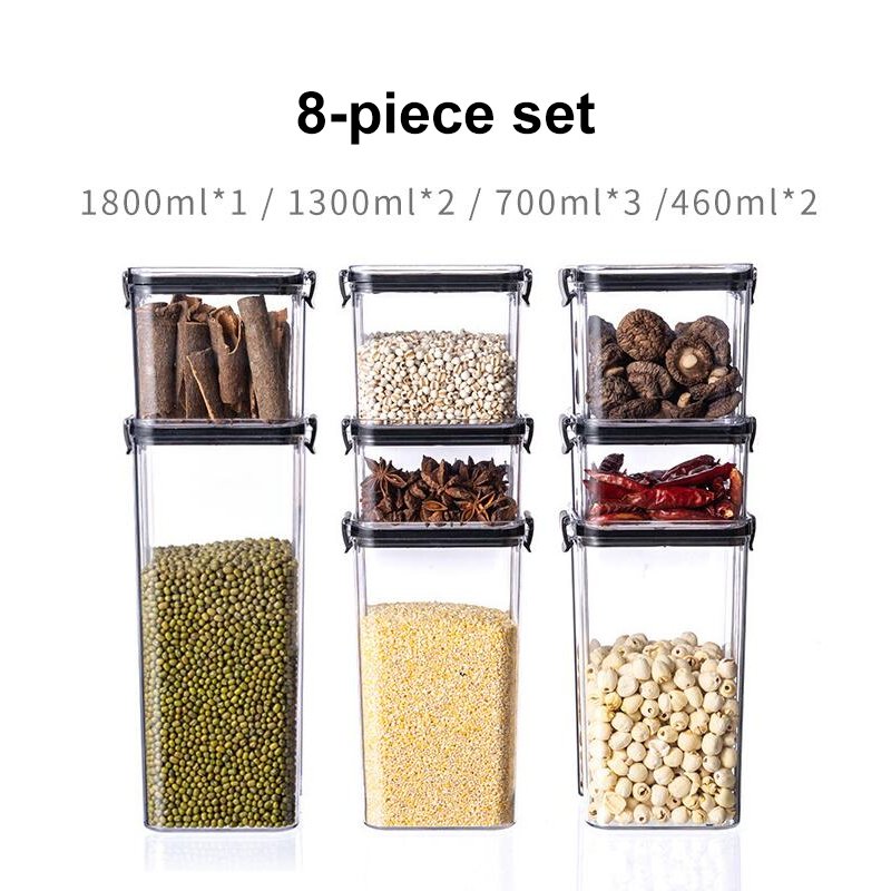 8 Pieces Airtight Food Storage Containers BPA Free Plastic Cereal Containers with Easy Lock Lids for Kitchen Pantry Storage