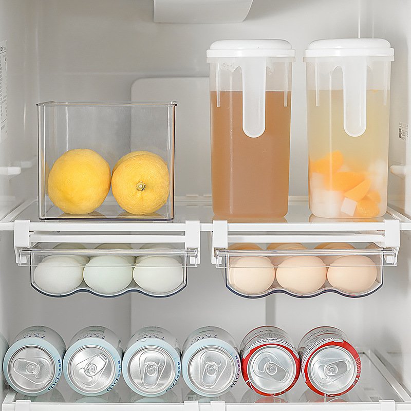 Plastic Transparent PET Slide Drawer Refrigerator Egg Storage Box Fruit and Vegetable Storage Box Food Storage