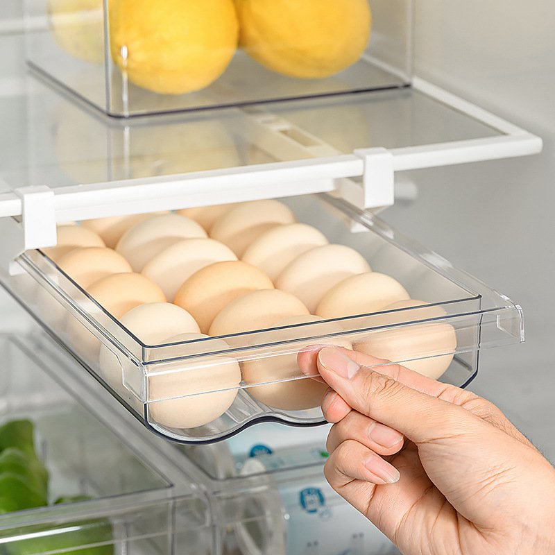 Plastic Transparent PET Slide Drawer Refrigerator Egg Storage Box Fruit and Vegetable Storage Box Food Storage