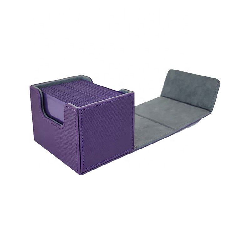 Wholesale PU Leather Trading Yugioh Collecting Board Game Accessories Card Deck Box Flip Deck Box