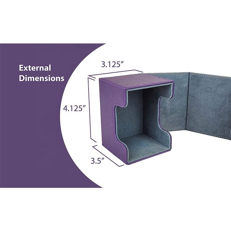Wholesale PU Leather Trading Yugioh Collecting Board Game Accessories Card Deck Box Flip Deck Box