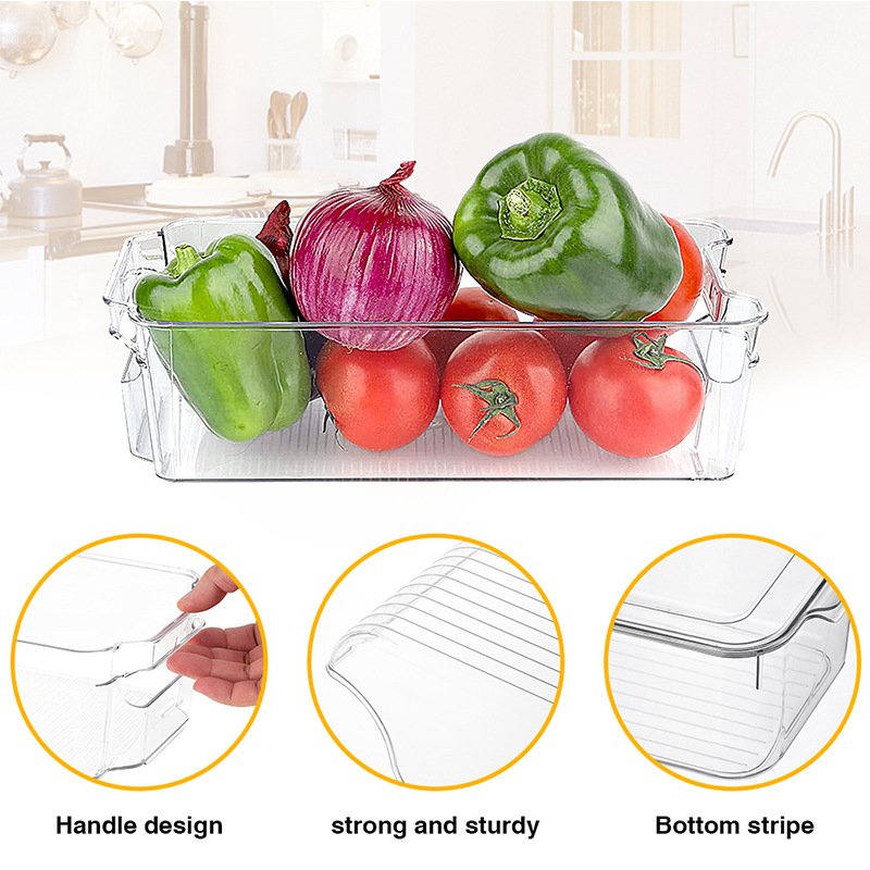 6-Piece Set Kitchen Transparent Storage Box Egg Box Easy Drink Refrigerator Storage Box