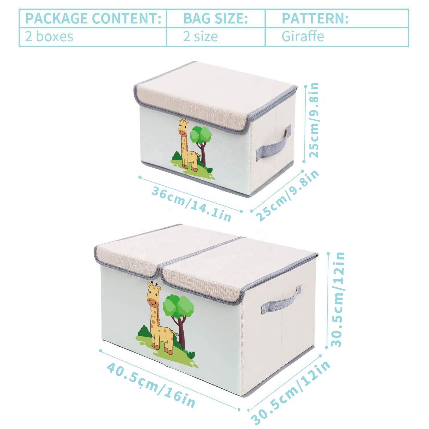 Giraffe storage box Foldable Large Capacity Baby Organizer Toy Storage Chest Kids Basket Organizer Kids Toy Kids Storage Boxes