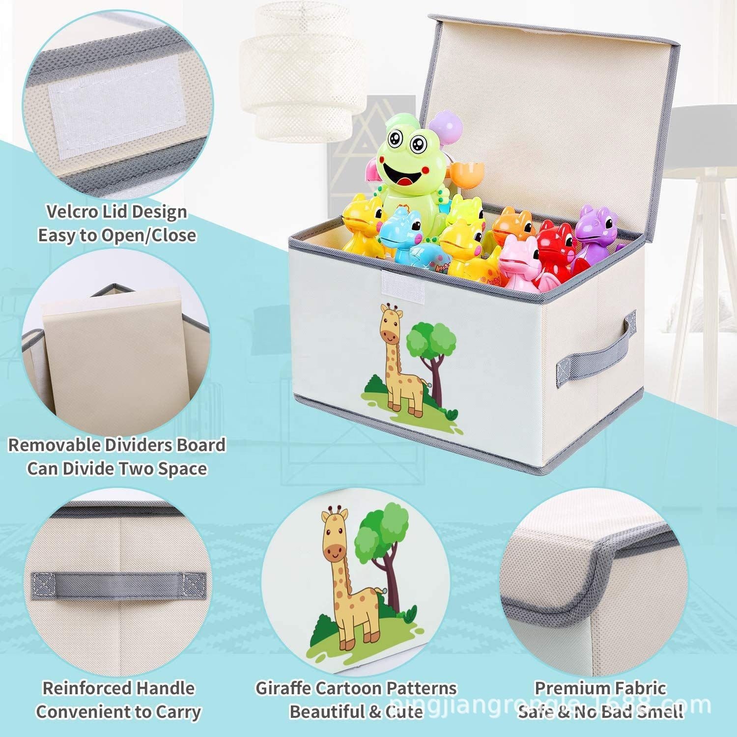 Giraffe storage box Foldable Large Capacity Baby Organizer Toy Storage Chest Kids Basket Organizer Kids Toy Kids Storage Boxes