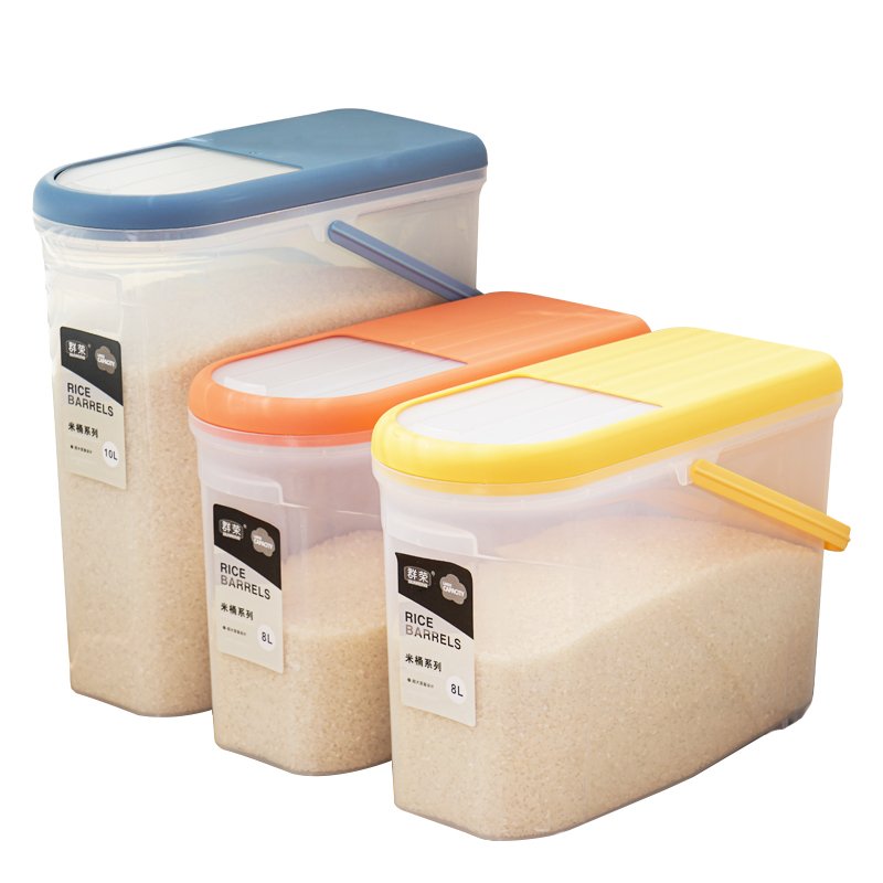 8L Space Saving Cereal Storage Container Multifunction Kitchen Plastic Grain Rice Storage Box