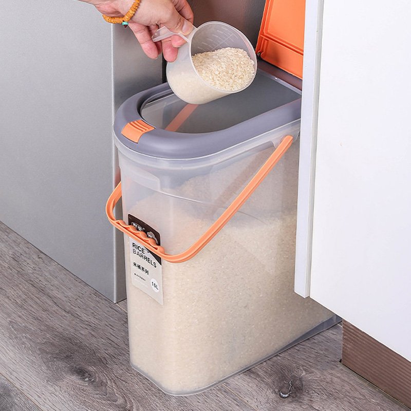 8L Space Saving Cereal Storage Container Multifunction Kitchen Plastic Grain Rice Storage Box