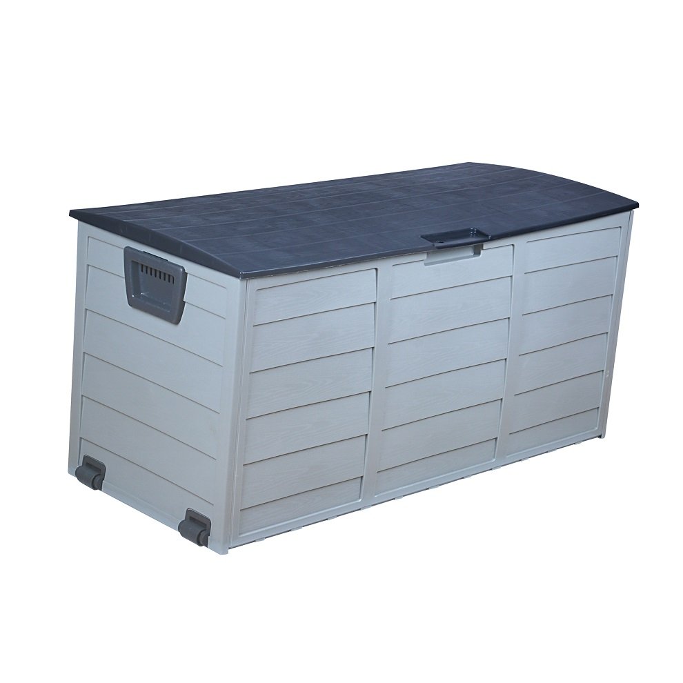 Modern 290L Green Plastic Garden Shed Storage Box Eco-Friendly Polypropylene Crate Folding Assembly Handle 290L Green Storage