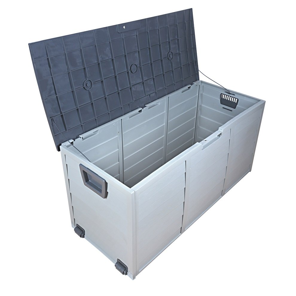 Modern 290L Green Plastic Garden Shed Storage Box Eco-Friendly Polypropylene Crate Folding Assembly Handle 290L Green Storage