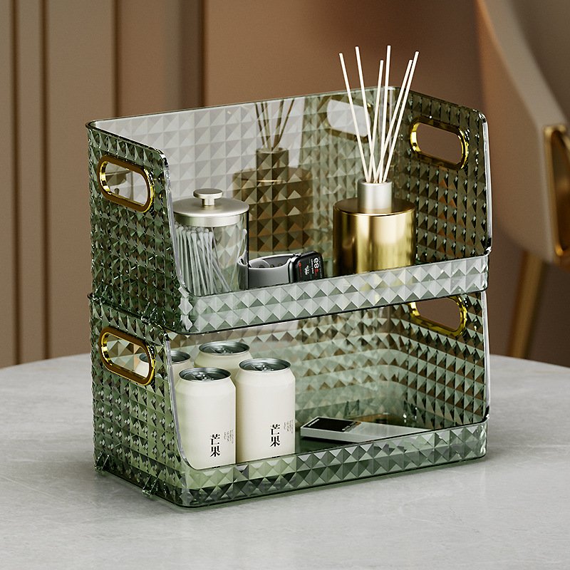 INAOUT Clear Acrylic Cosmetic Cube Organizer Drawer Cosmetics Organizer Storage Box