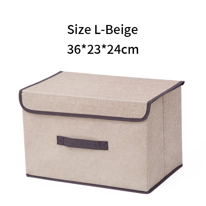Fabric Multi-size Storage Bins and Baskets with Handles Collapsible Clothes Organizer 2 pieces Foldable Storage Box with Lids