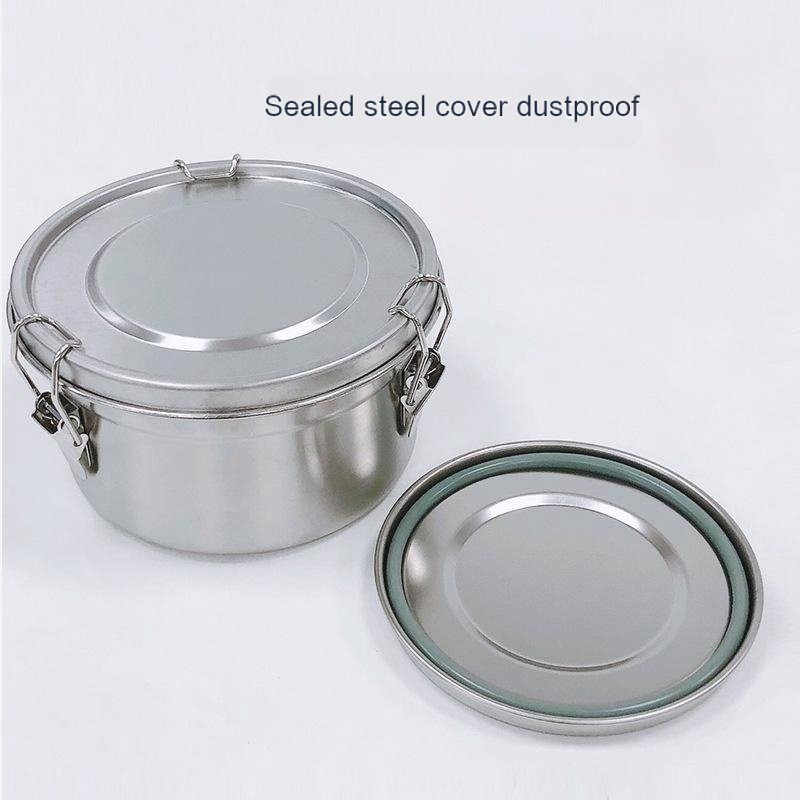 Stainless Steel Food Storage Container Lunch Box Indian Tiffin Box Plate Lock Not Leaking Round Lunch Box