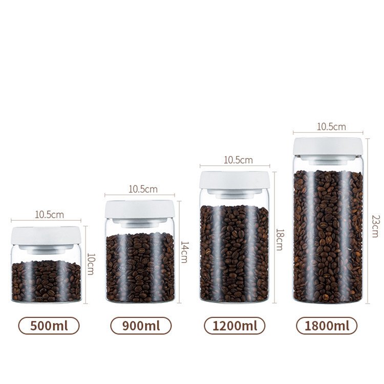 Vacuum Glass Sealed Storage Jar Container Tank for Coffee Beans Dried Fruit Kitchen Storage Jar Container Bottle With Vacuum Lid