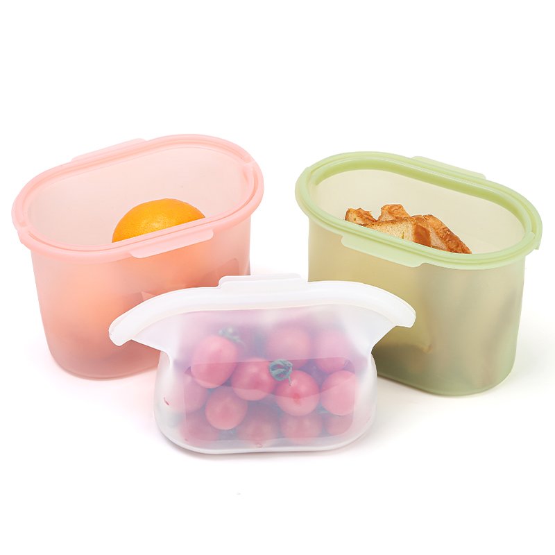 Customized Lunch Bag Stand Up Pouch Packing Silicone Food Storage Freezer Bags For Seasoning