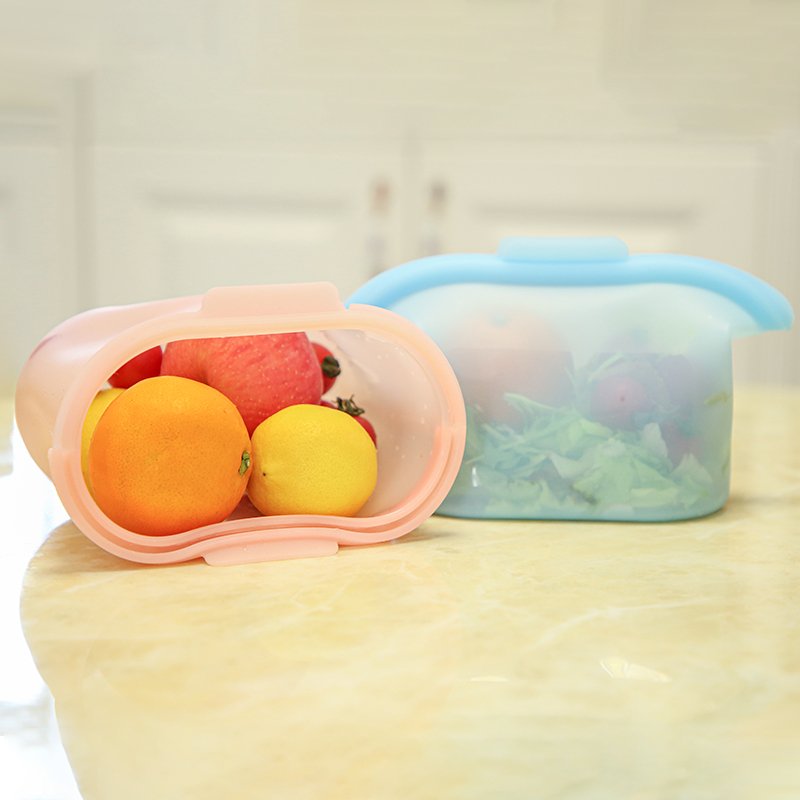 Customized Lunch Bag Stand Up Pouch Packing Silicone Food Storage Freezer Bags For Seasoning