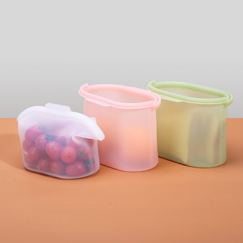 Customized Lunch Bag Stand Up Pouch Packing Silicone Food Storage Freezer Bags For Seasoning