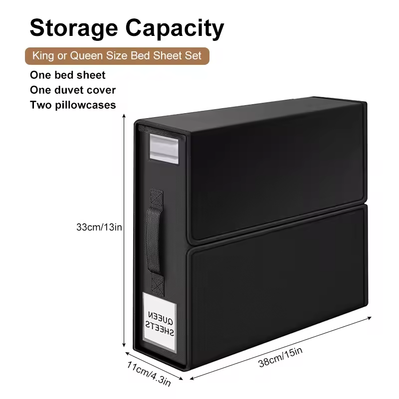 Bed Sheet Set Organizer Foldable Storage Box For Duvet Cover Set With Zipper Closet Organizer For Bedding Clothes Blankets