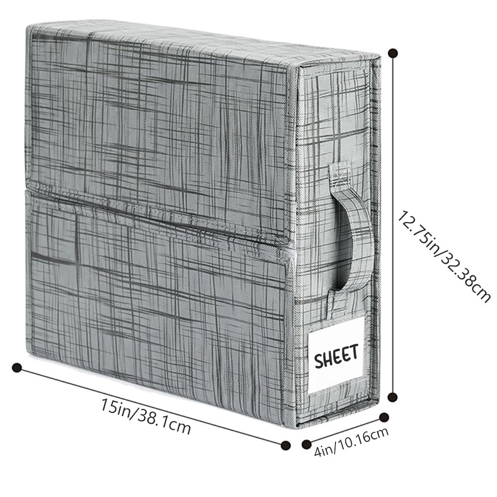 Bed Sheet Set Organizer Foldable Storage Box For Duvet Cover Set With Zipper Closet Organizer For Bedding Clothes Blankets