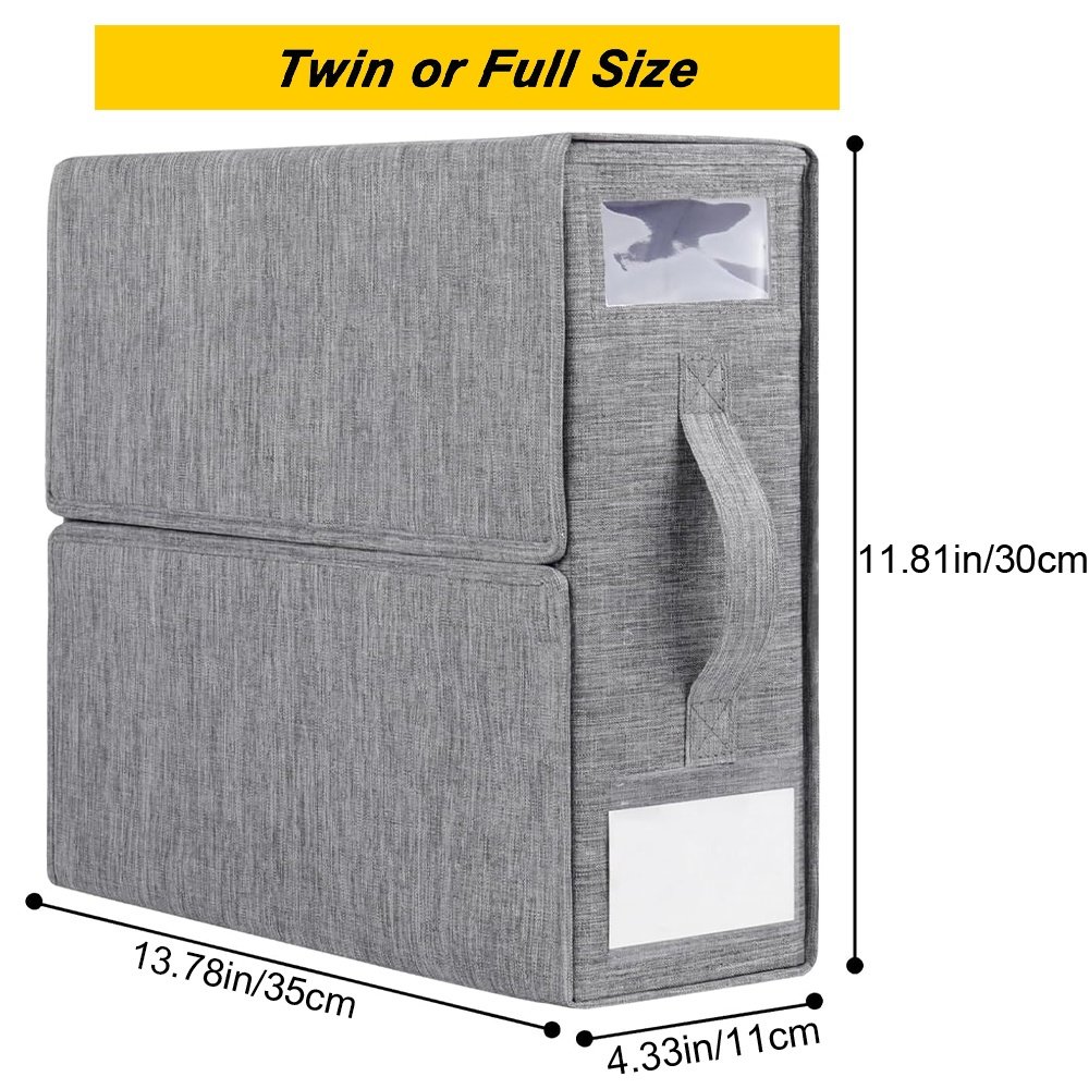 Bed Sheet Set Organizer Foldable Storage Box For Duvet Cover Set With Zipper Closet Organizer For Bedding Clothes Blankets