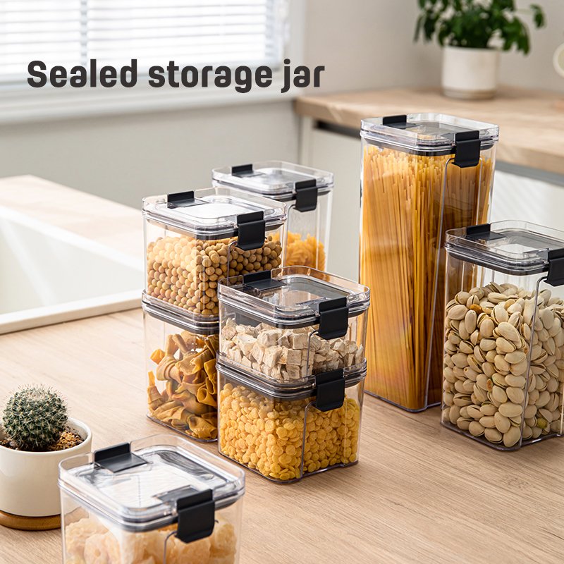 Airtight stackable food containers fridge plastic organizer food storage boxes bins lid 7pcs food storage set