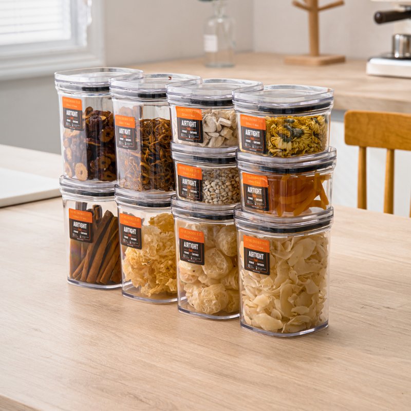 Airtight stackable food containers fridge plastic organizer food storage boxes bins lid 7pcs food storage set