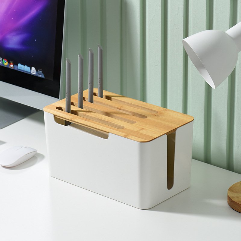 WiFi Router Organizer Neat Organization Plastic Router Storage Box for Living Room