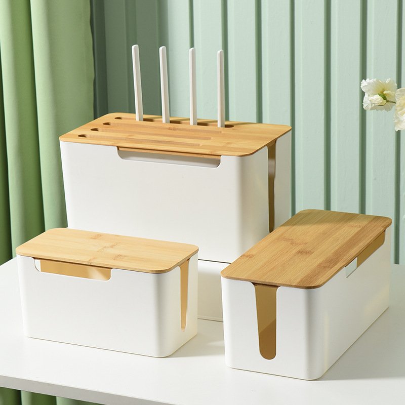 WiFi Router Organizer Neat Organization Plastic Router Storage Box for Living Room