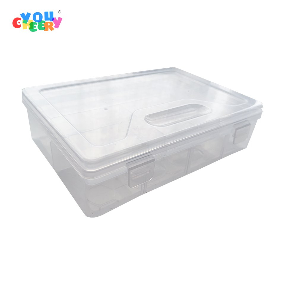 Multi Functional Rectangular Plastic box With Hinged Lid And Lock, Empty storage box Sensory box