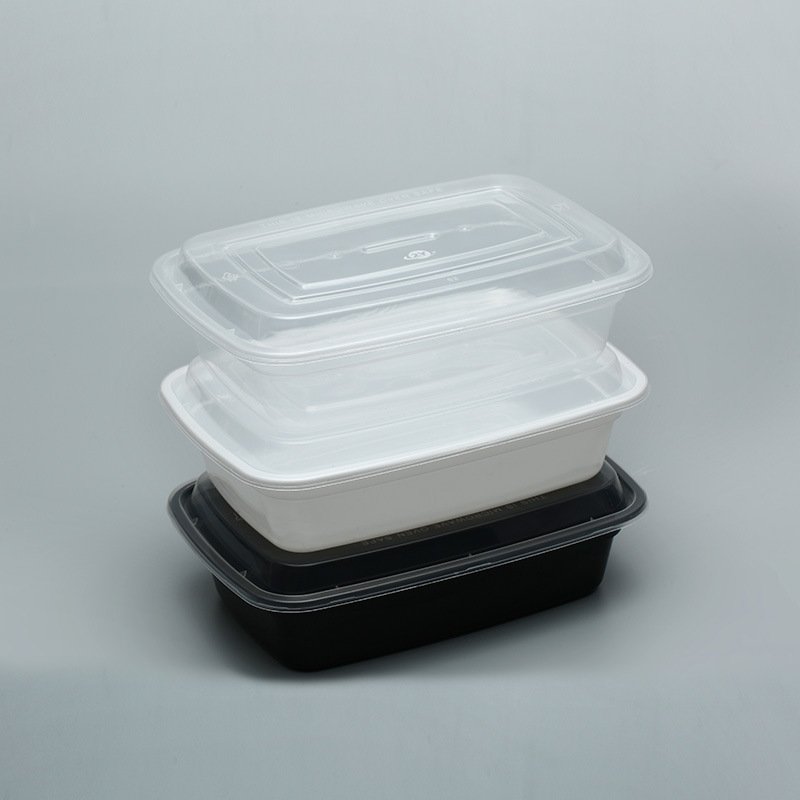 Hot Sell Wholesale Black Plastic Food Storage Takeaway Food Container With Lid