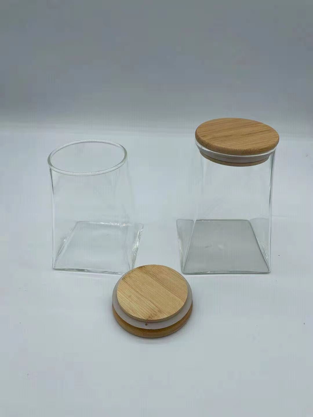 Glass Spice Jars, Set of Airtight Glass Containers with Lids, Kitchen Storage Jars for Tea and Spices, Reusable