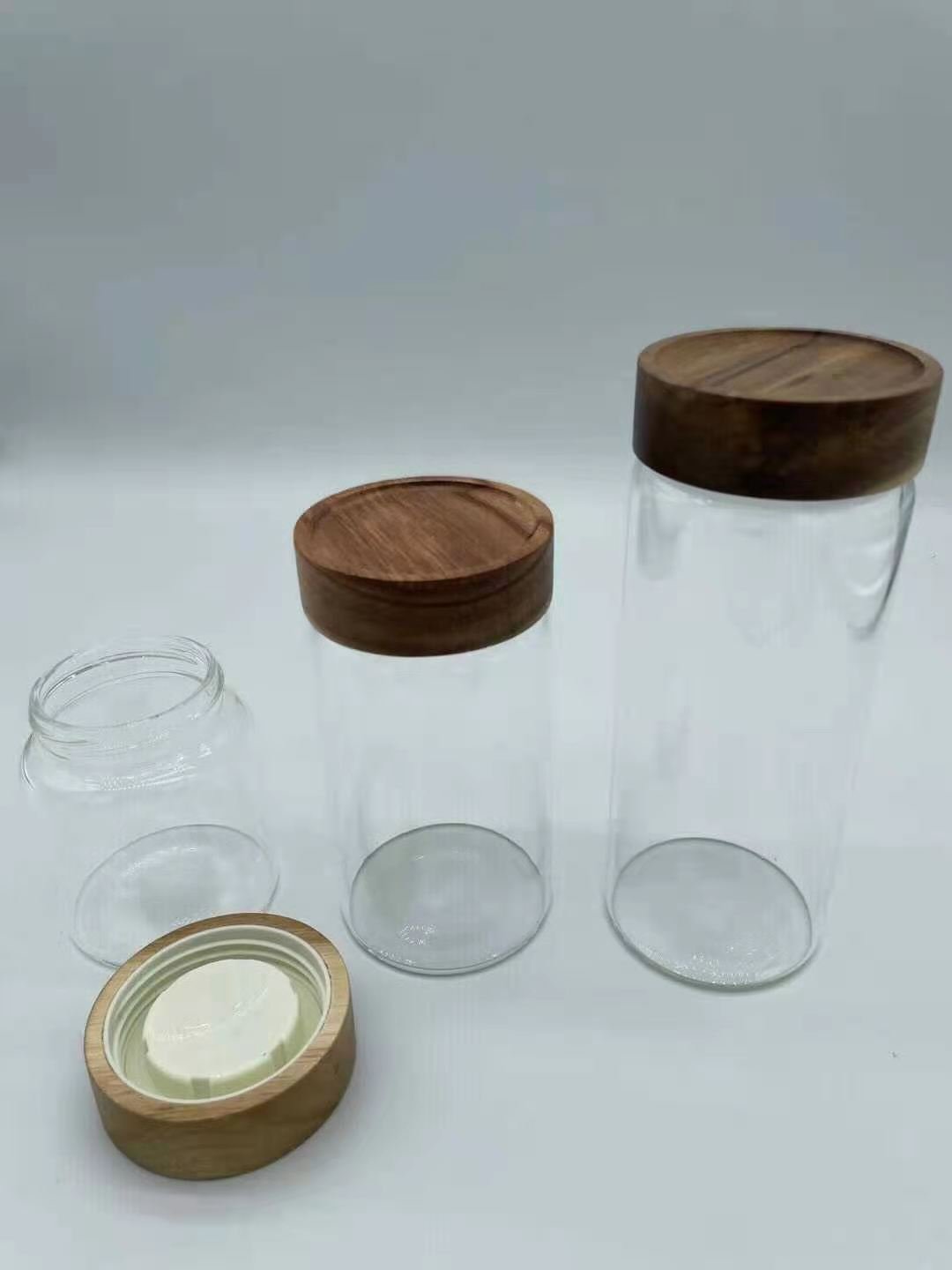 Glass Spice Jars, Set of Airtight Glass Containers with Lids, Kitchen Storage Jars for Tea and Spices, Reusable