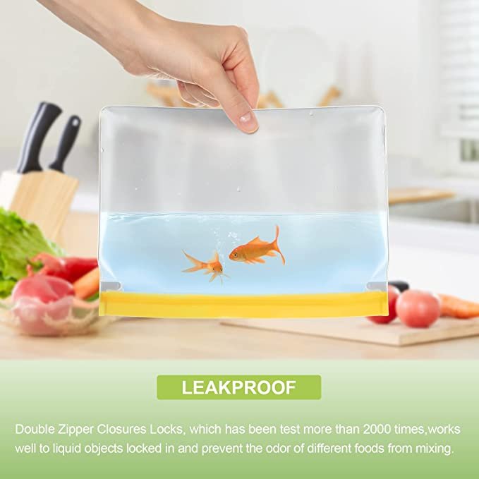 Wholesale Eco Friendly Leakproof Reusable Freezer Liquid PEVA Silicone Reusable Zip lock Bags Food Storage Bag