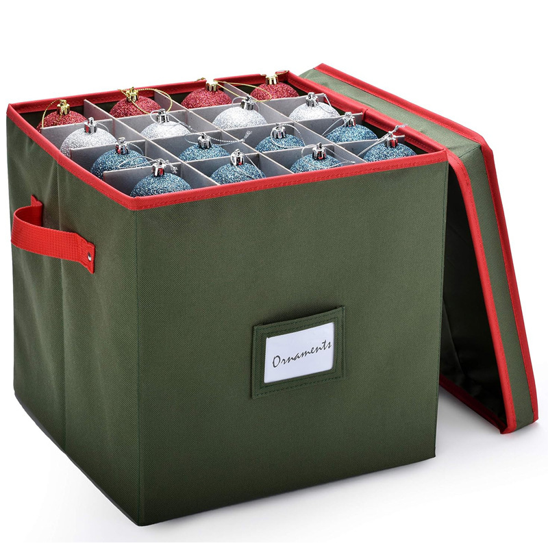 Oxford Christmas Storage Box With lid Storage Bins 4 Tiers for 64 Holiday Ornament Balls