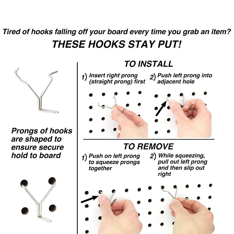 Professional Home Hardware Tools Multifunctional Pegboard Hook Set with All Metal Reusable Storage Box for home Storage