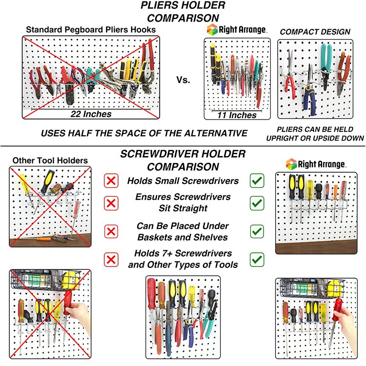 Professional Home Hardware Tools Multifunctional Pegboard Hook Set with All Metal Reusable Storage Box for home Storage