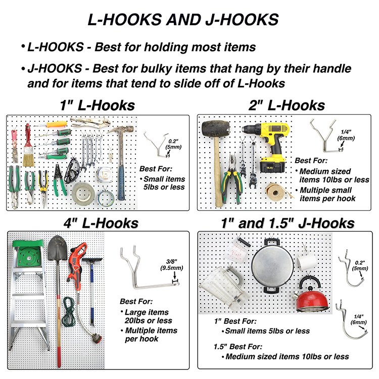 Professional Home Hardware Tools Multifunctional Pegboard Hook Set with All Metal Reusable Storage Box for home Storage