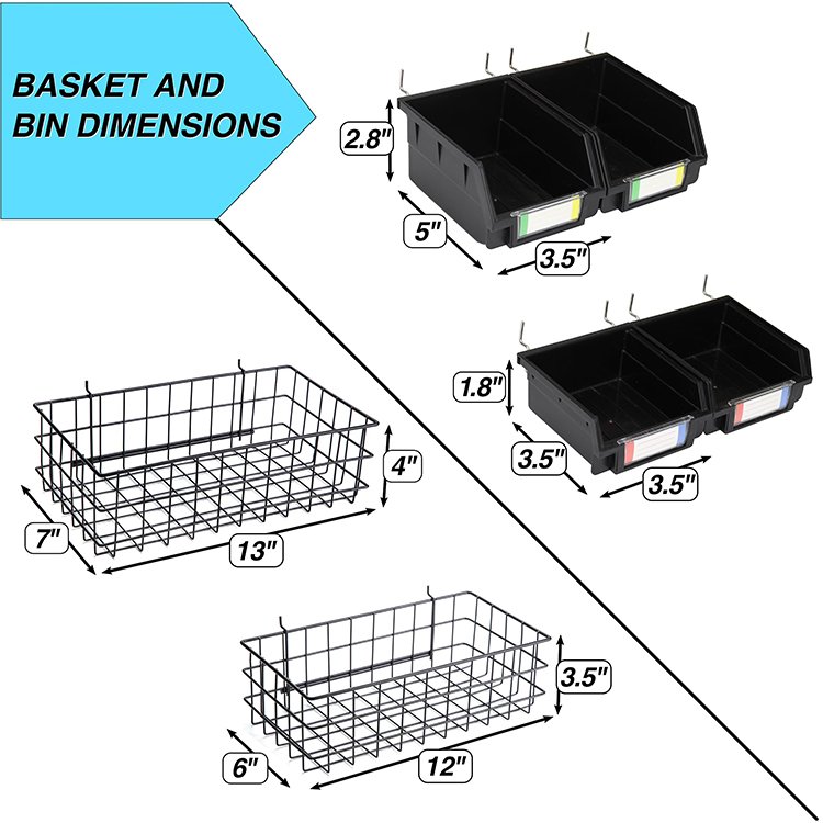 Professional Home Hardware Tools Multifunctional Pegboard Hook Set with All Metal Reusable Storage Box for home Storage