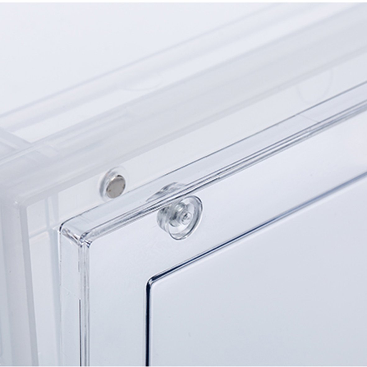 Hot Selling Transparent Rectangle Shoe Box Drop Front plastic shoe storage box with magnetic door
