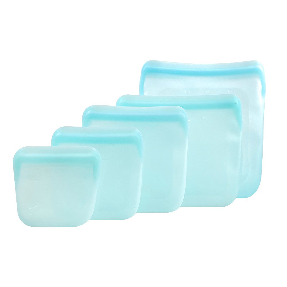 Wholesale Bpa Free 200ml 500ml 1000ml 2000ml 4000ml Reusable Waterproof Fruit Food Storage Silicone Bags