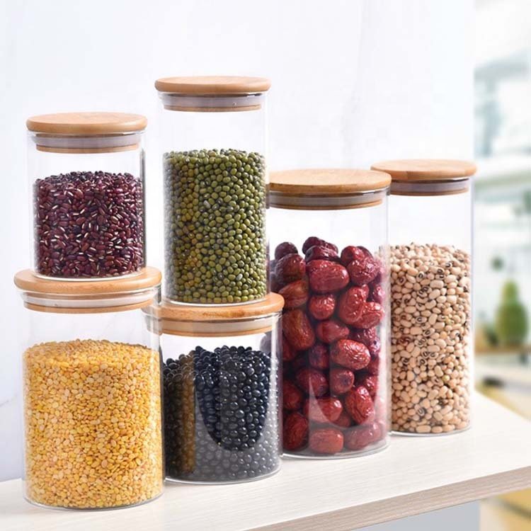 High borosilicate glass cookie candy honey storage jar Wholesale Food Safe Glass Jar With Metal Clip Lid And Rubber Seal/airtig