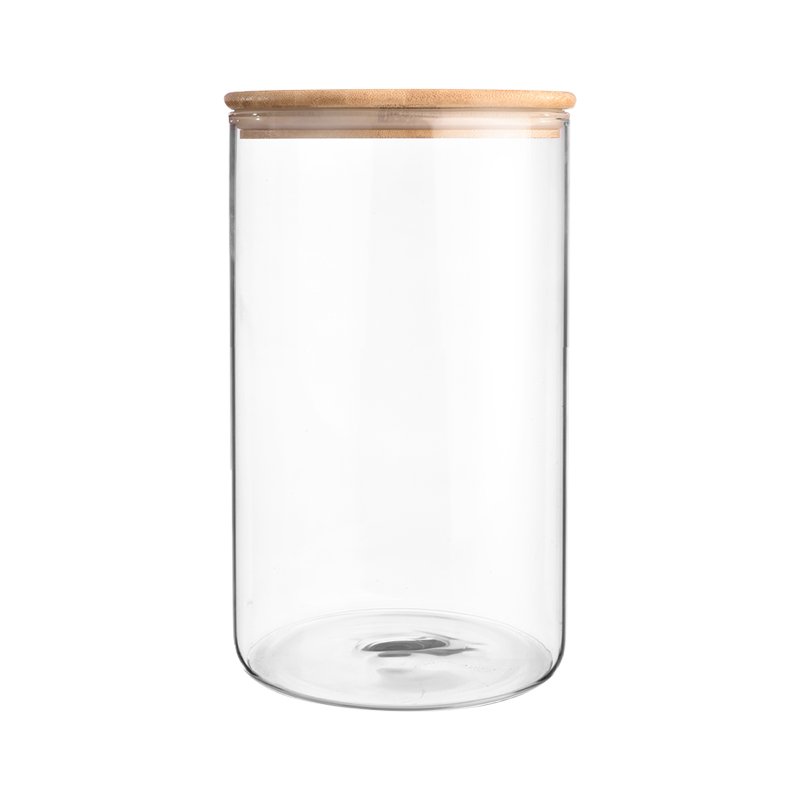 Large Mini 6oz-15oz Reusable Empty Glass Candle Jars with Wooden Lids Amber Black Frost Matte Clear Glossy for Food Storage