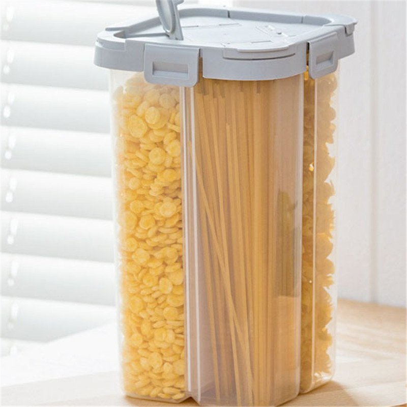 Cereal Storage Container Food Storage Containers for Cereal Snacks Sugar Cereal Dispensers with 4 Grids