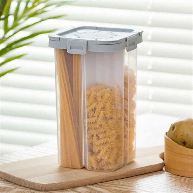 Cereal Storage Container Food Storage Containers for Cereal Snacks Sugar Cereal Dispensers with 4 Grids